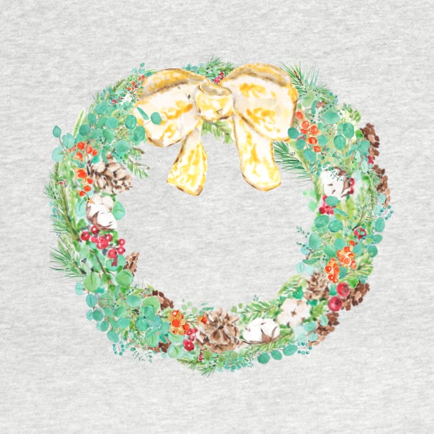 Christmas wreath watercolor by colorandcolor